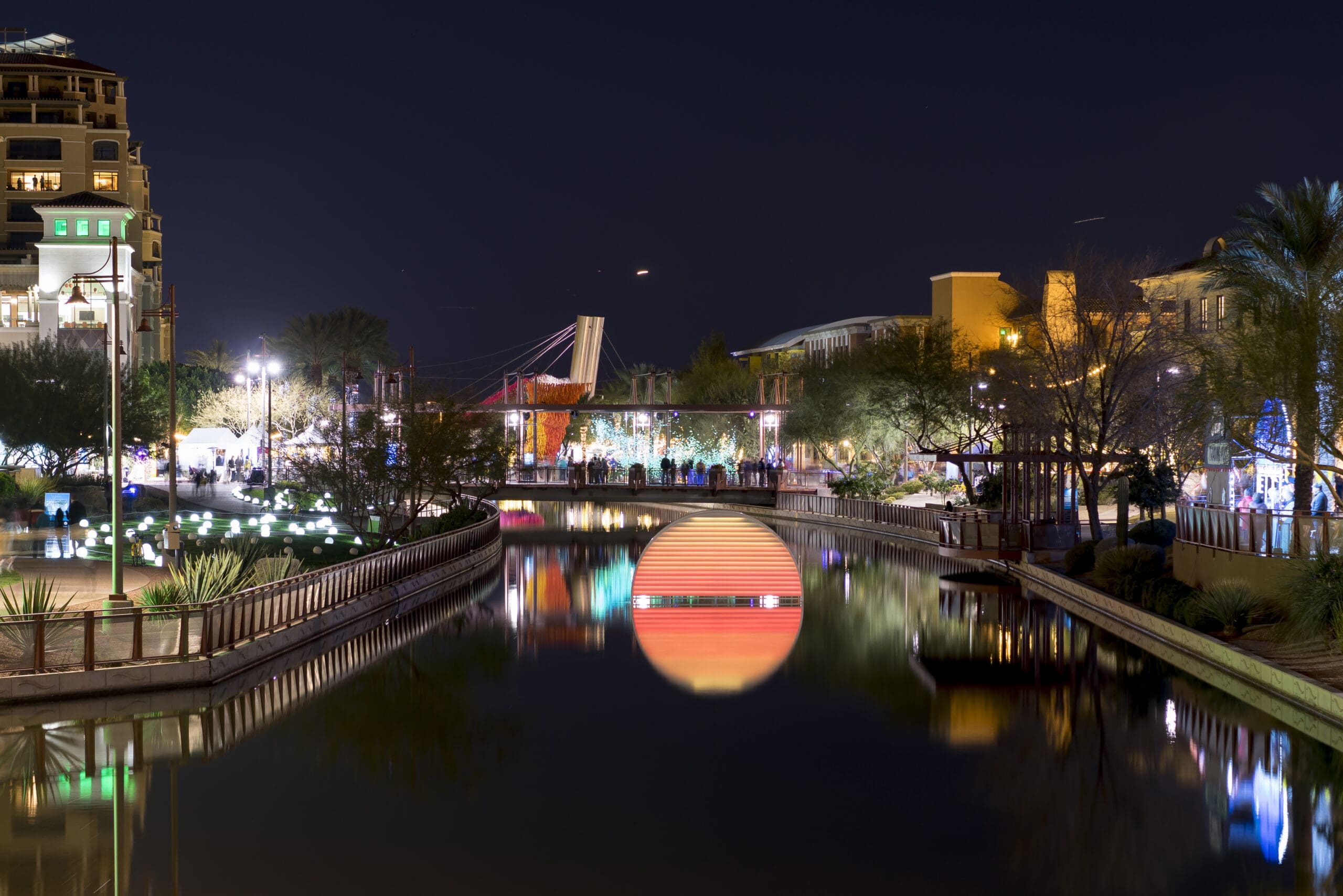 Scottsdale Canal at night