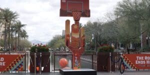 "Cactus Basketball Hoops" Spring Up in Arizona Desert Ahead of Final Four